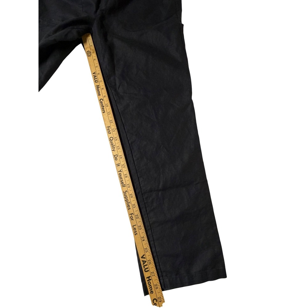 Quince Organic Cotton Linen Twill Straight Leg Pant Black Womens L - Picture 7 of 9